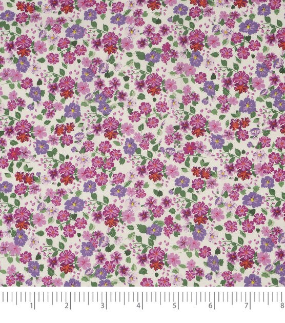 SINGER 18" x 21" Purple Floral Cotton Fabric Quarter Bundle 5pc, , hi-res, image 4