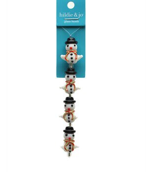 Christmas Snowman Fish Hook Earrings and Necklace Set Pearl Beads Black Hat