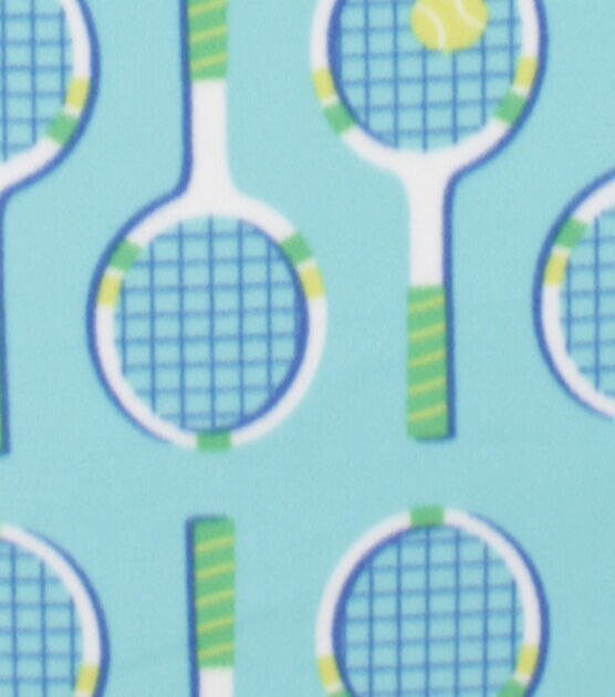 Blue Tennis Time Blizzard Fleece Fabric