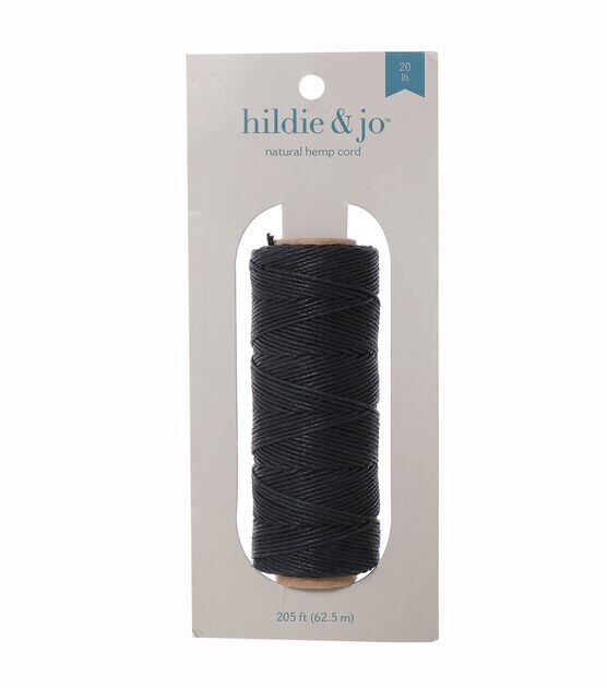 205' Black Natural Hemp Cord by hildie & jo