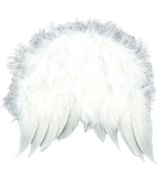 Midwest Design 6in x 5.5in Feather Angel Wings - White
