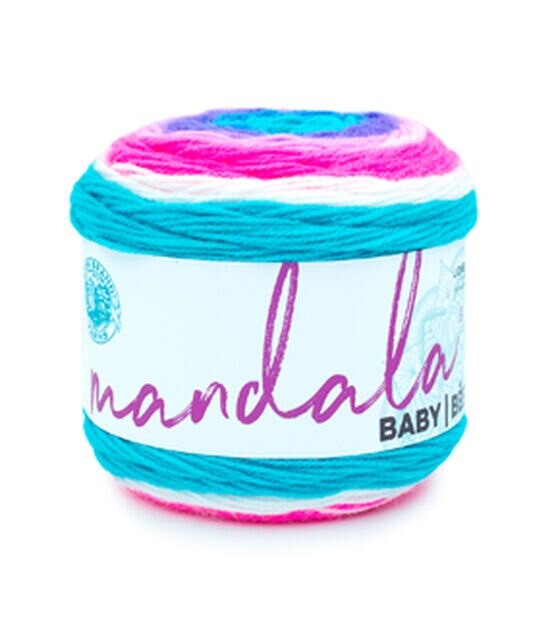 Lion Brand Yarn Mandala Baby Rainbow Falls Self-Striping Baby Light Acrylic  Multi-color Yarn