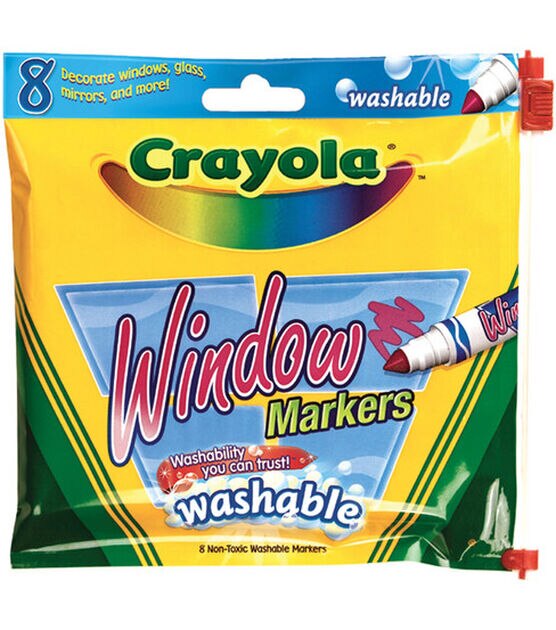 Crayola Washable Window Markers 8/Pkg-Assorted Colors 58-8165 - GettyCrafts