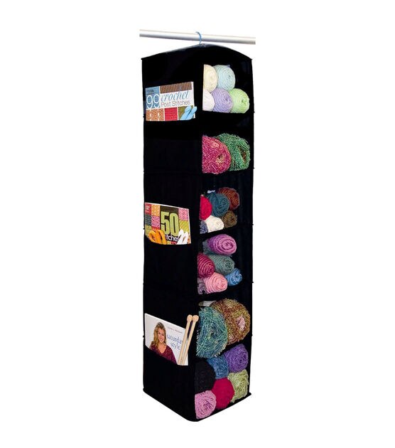 Innovative Home Creations 6 Shelf Yarn & Craft Organizer 48inX11inX11in-Black