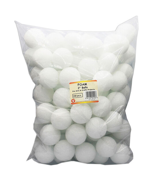 Hygloss 5125 100-Piece Styrofoam Balls, 2.5-Inch, White
