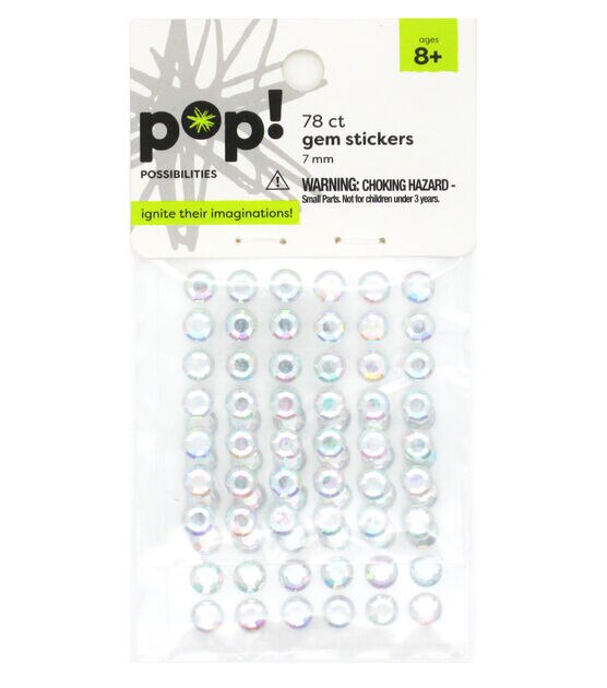 Crystal Clear Gem Stickers - 210 Count