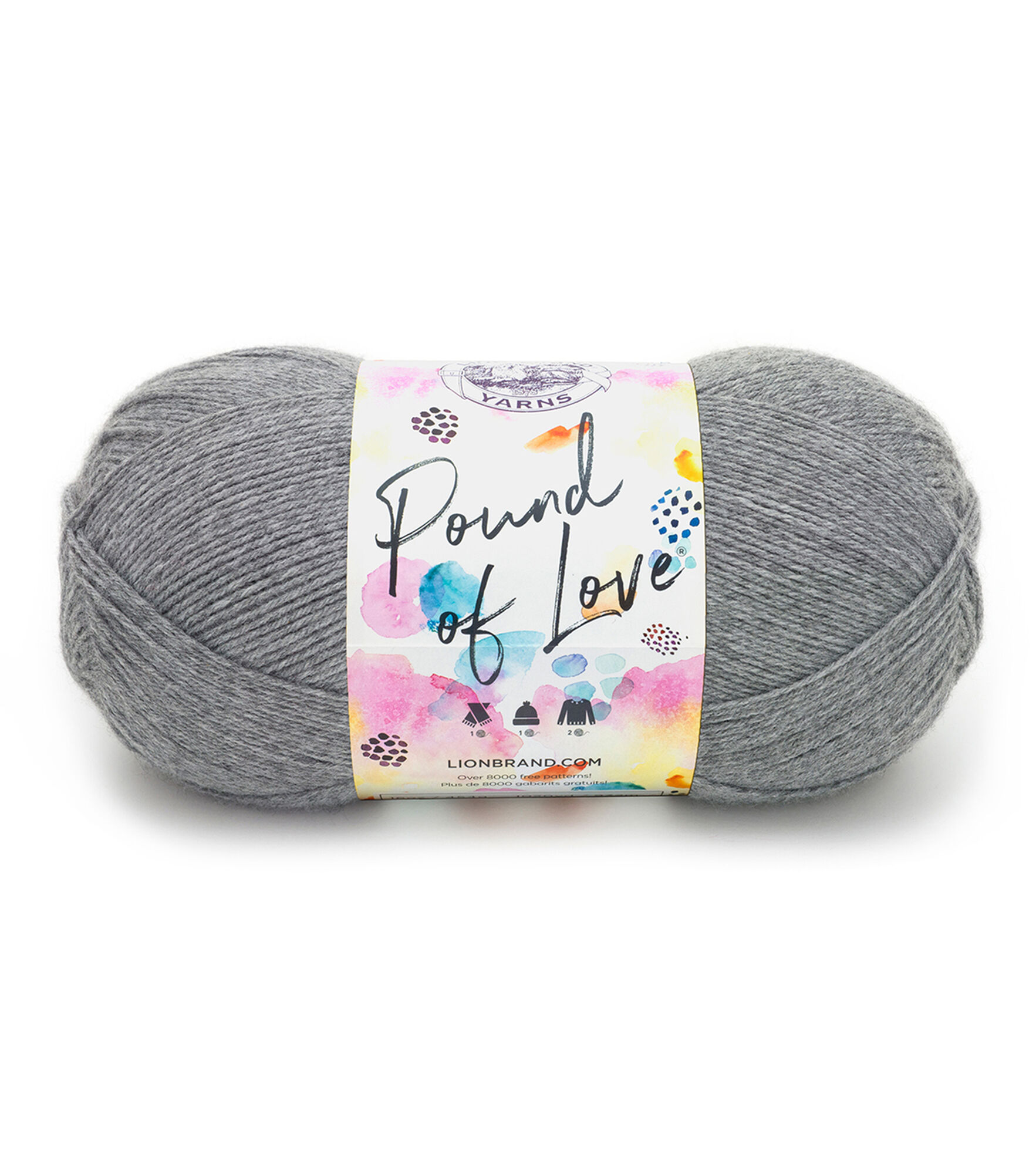 Lion Brand Pound Of Love 1020yds Worsted Acrylic Yarn, Oxford Gray, hi-res