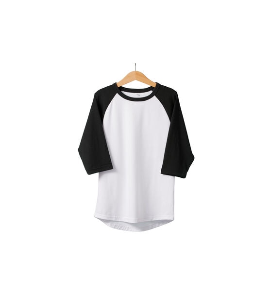 Cricut Black & White Unisex Youth Raglan Baseball T Shirt Blank, , hi-res, image 10