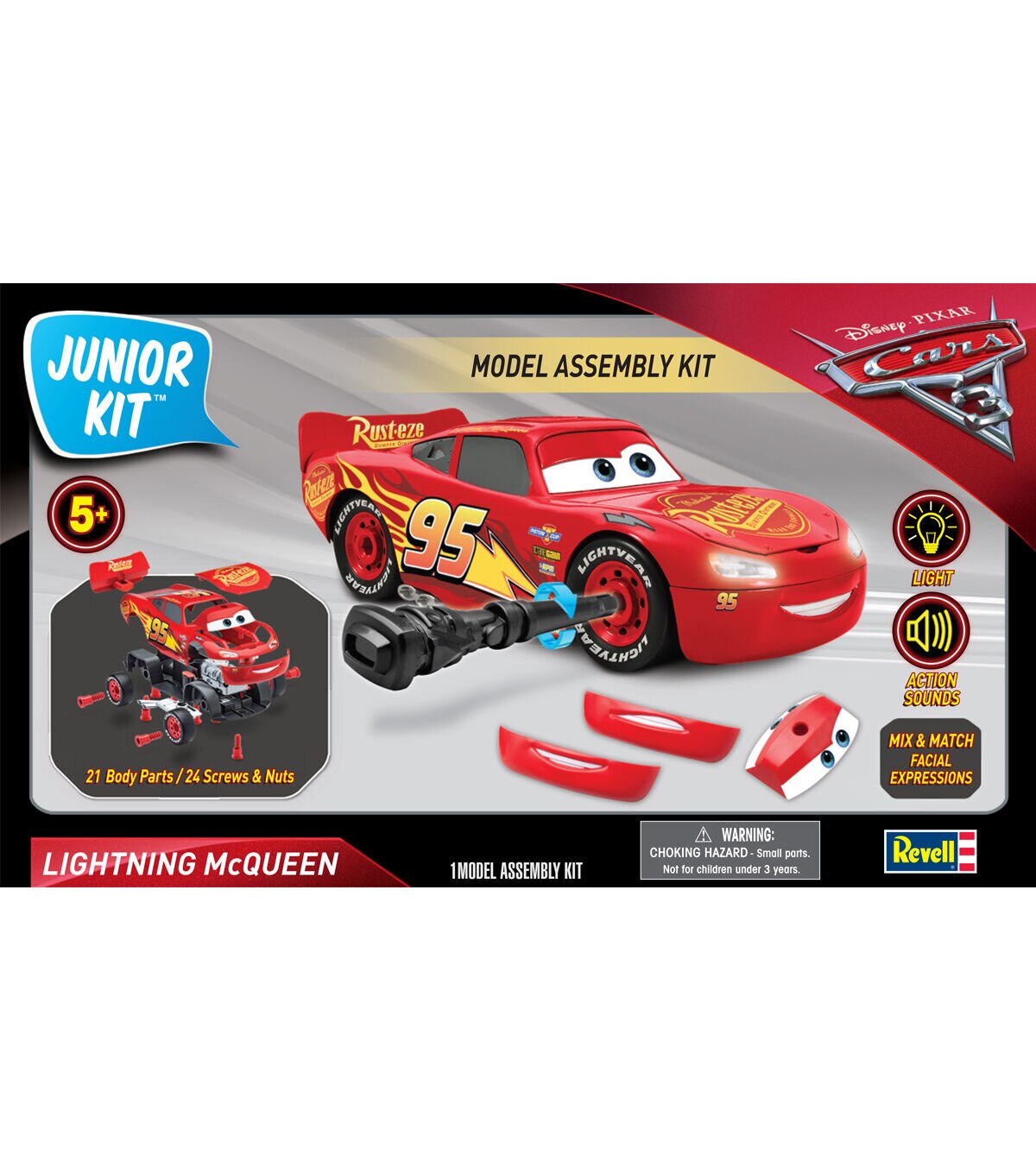 revell junior model kit disney lightning mcqueen car