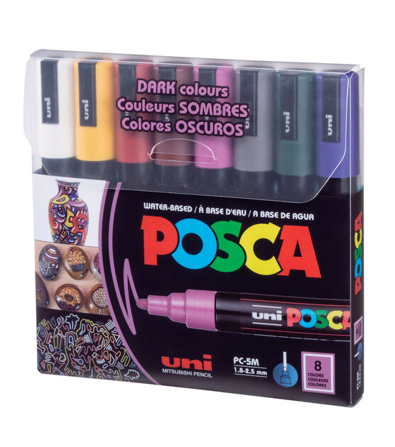 Uni Posca Paint Marker Pen - Extra Fine Point 8/12 Colors PC-1M for Rock Mug