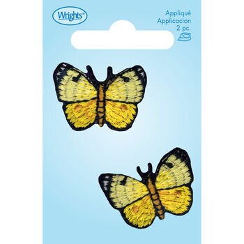 Wrights 1 x 1.5 Butterfly Iron On Patches 2pk
