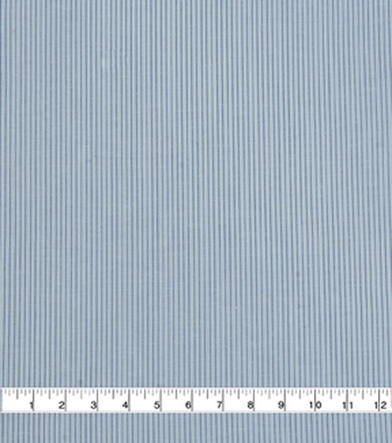 Powder Blue/White 100% Linen Vertical Pinstripe Weave Shirting 60W > Linen  Fabric > Fabric Mart
