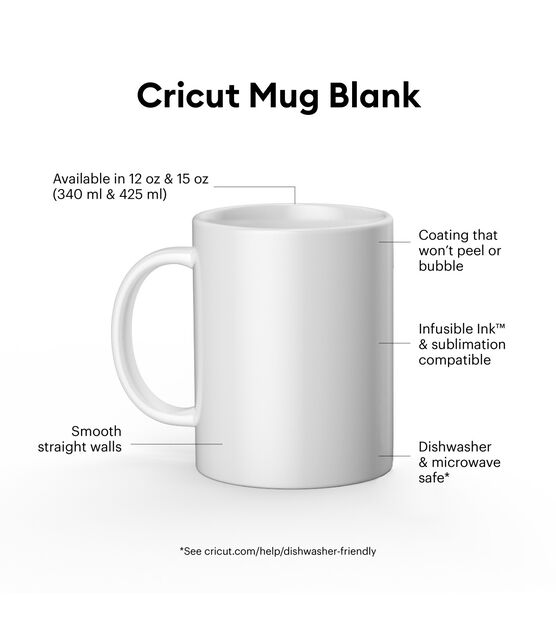 Cricut Mug Press 15oz White Ceramic Blank Mugs 36ct