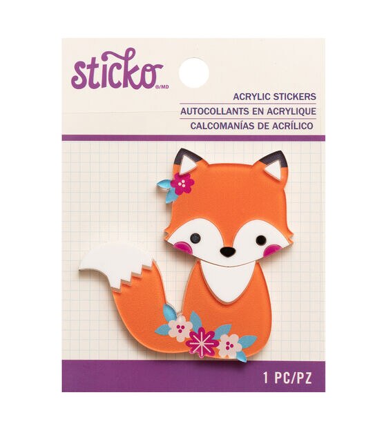 Sticko Fox And Flowers Acrylic