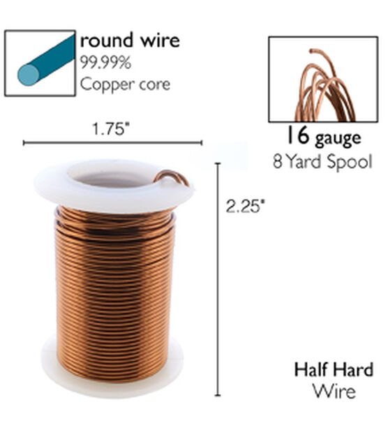 16 Gauge Copper BeadSmith Craft Wire (8 Yards) #WRH307 – General Bead