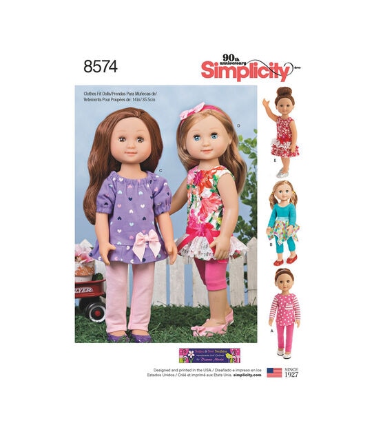 Simplicity Pattern 8574 14" Doll Clothes