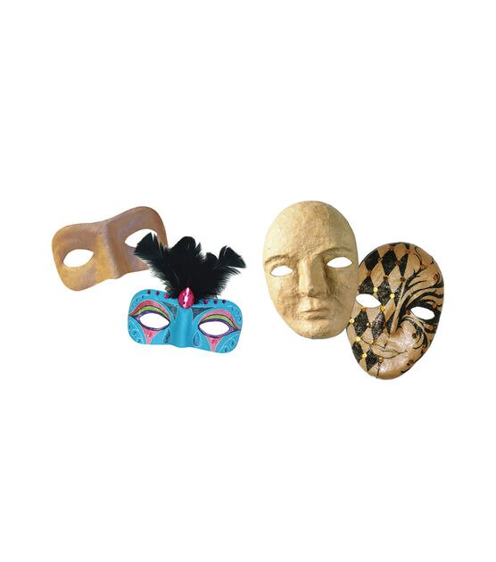 Buy Paper Mache Mask (Pack of 12) at S&S Worldwide