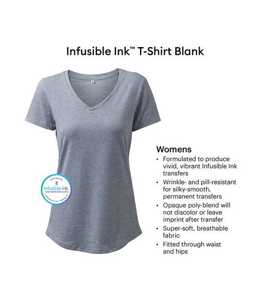 Cricut Gray Infusible Ink Women's V Neck T Shirt Blank, , hi-res, image 4