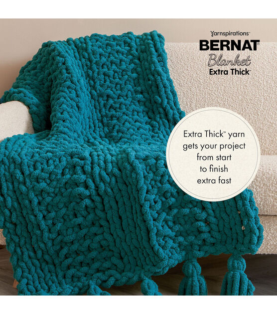 Bernat, Art, Super Soft Chunky Jumbo Yarnspirations Bernat Blanket Big  Yarn In Light Teal