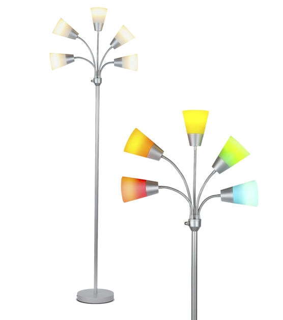 Medusa Brightech Modern Lamp Shades)- | LED JOANN Silver (Interchangeable Floor