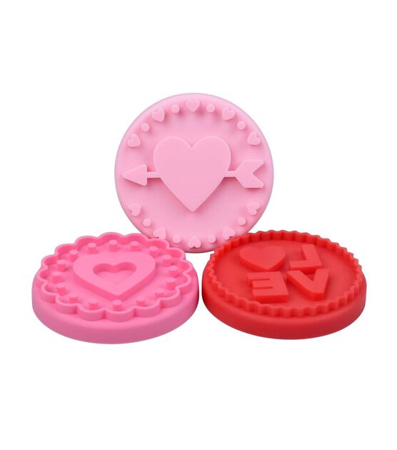 4ct Valentine's Day Silicone Assorted Cookie Stampers by STIR