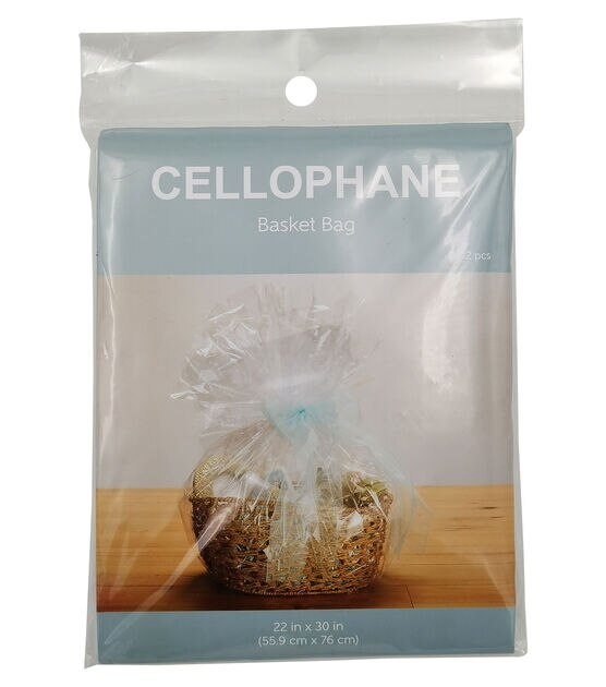 Holiday Large Cellophane Basket Bag Pkg/2