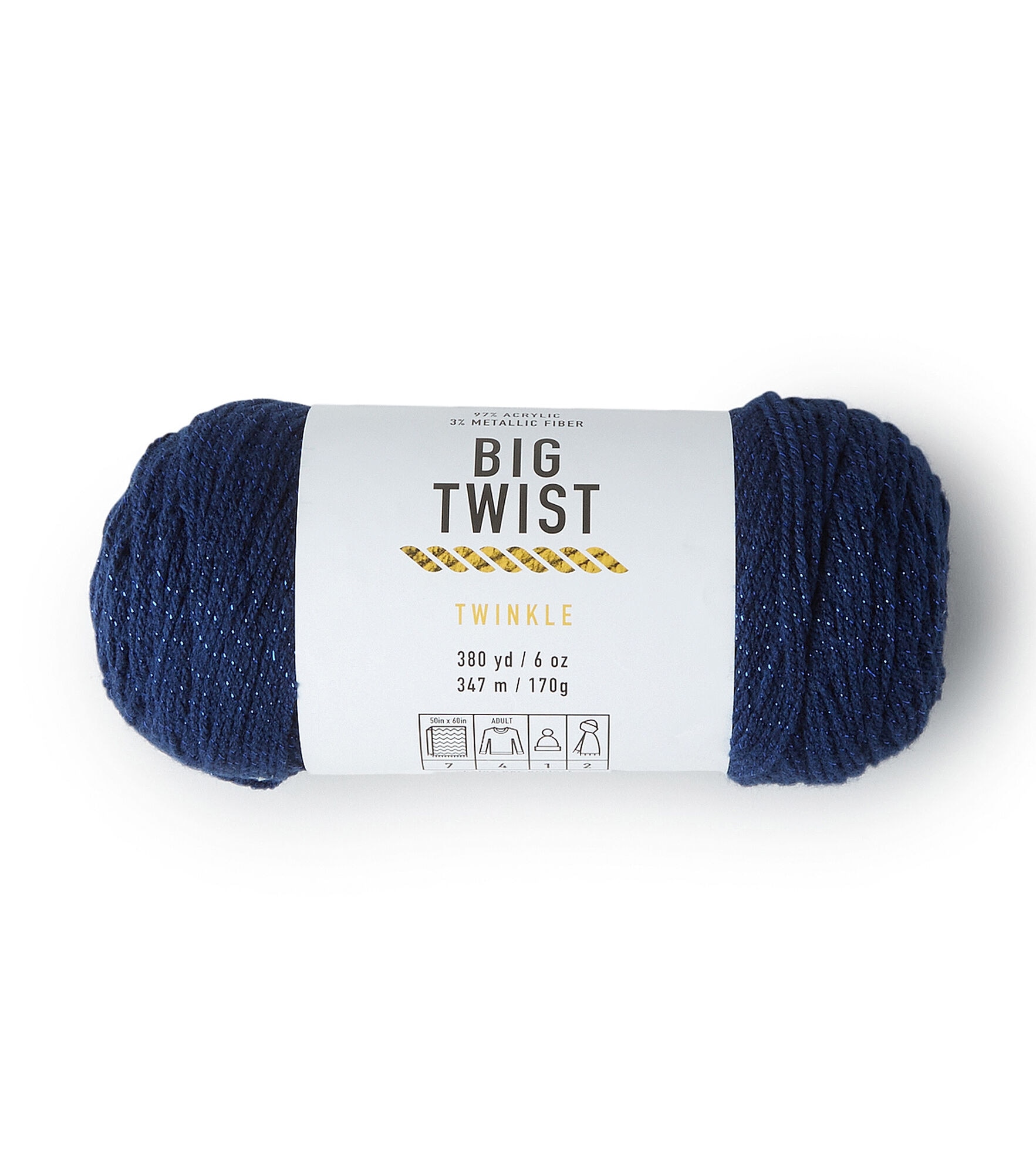 Twinkle 380yds Worsted Acrylic Blend Yarn by Big Twist, Sapphire, hi-res