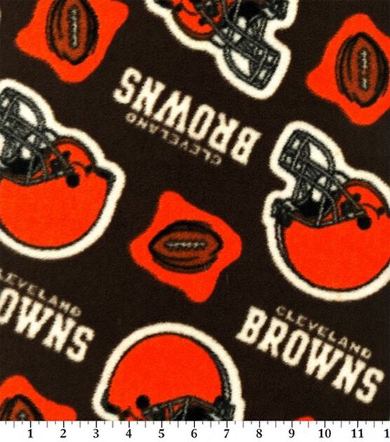 Fabric Traditions Cleveland Browns Fleece Fabric Plaid