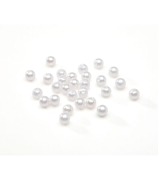 6mm White Round Pearl Beads 120pk by hildie & jo