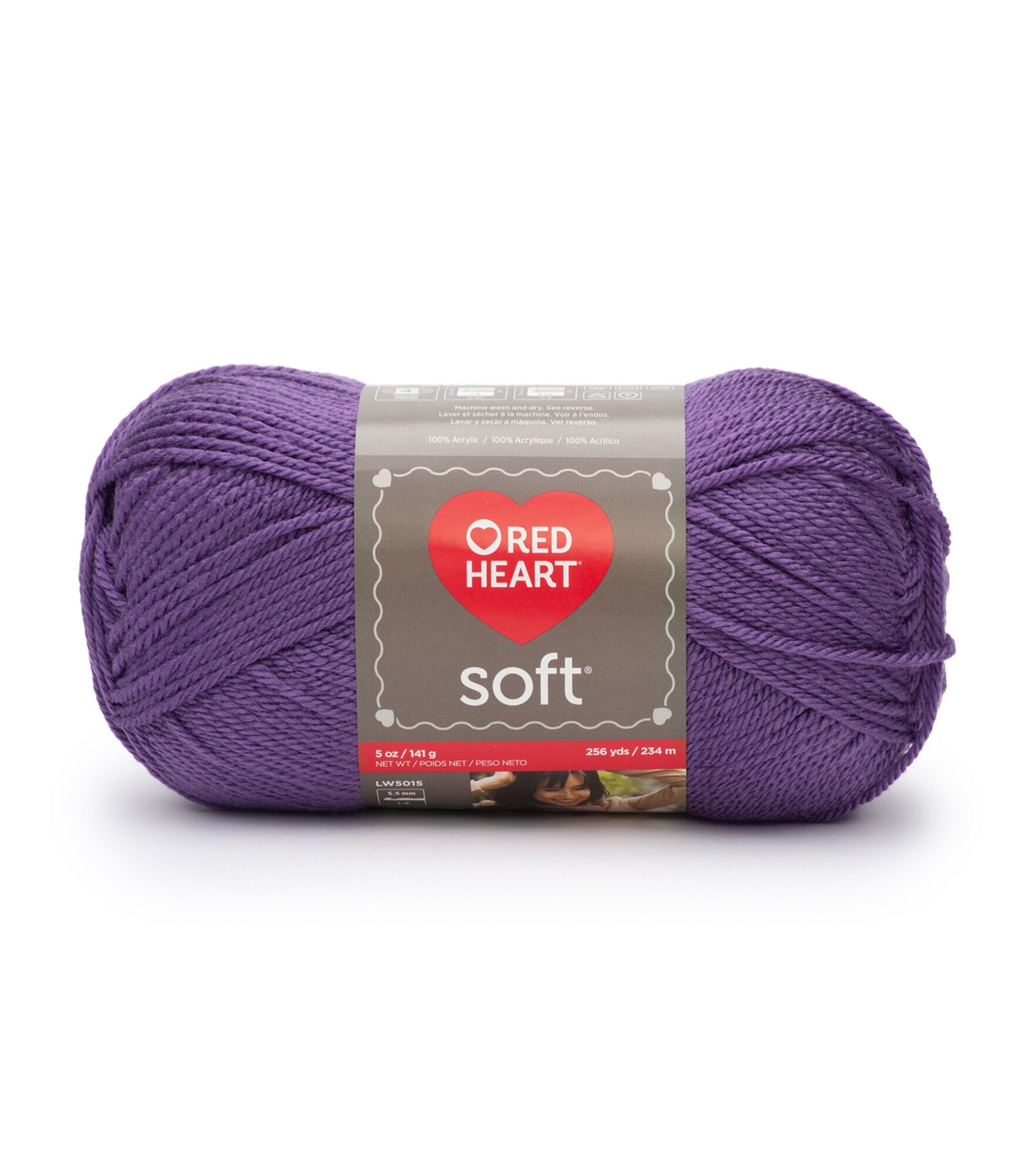 Red Heart Soft Worsted Acrylic Yarn, Lavender, hi-res