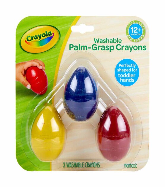 Crayola 2.5" x 1.5" Easy Grip Egg Shaped Crayons 3ct, , hi-res, image 2