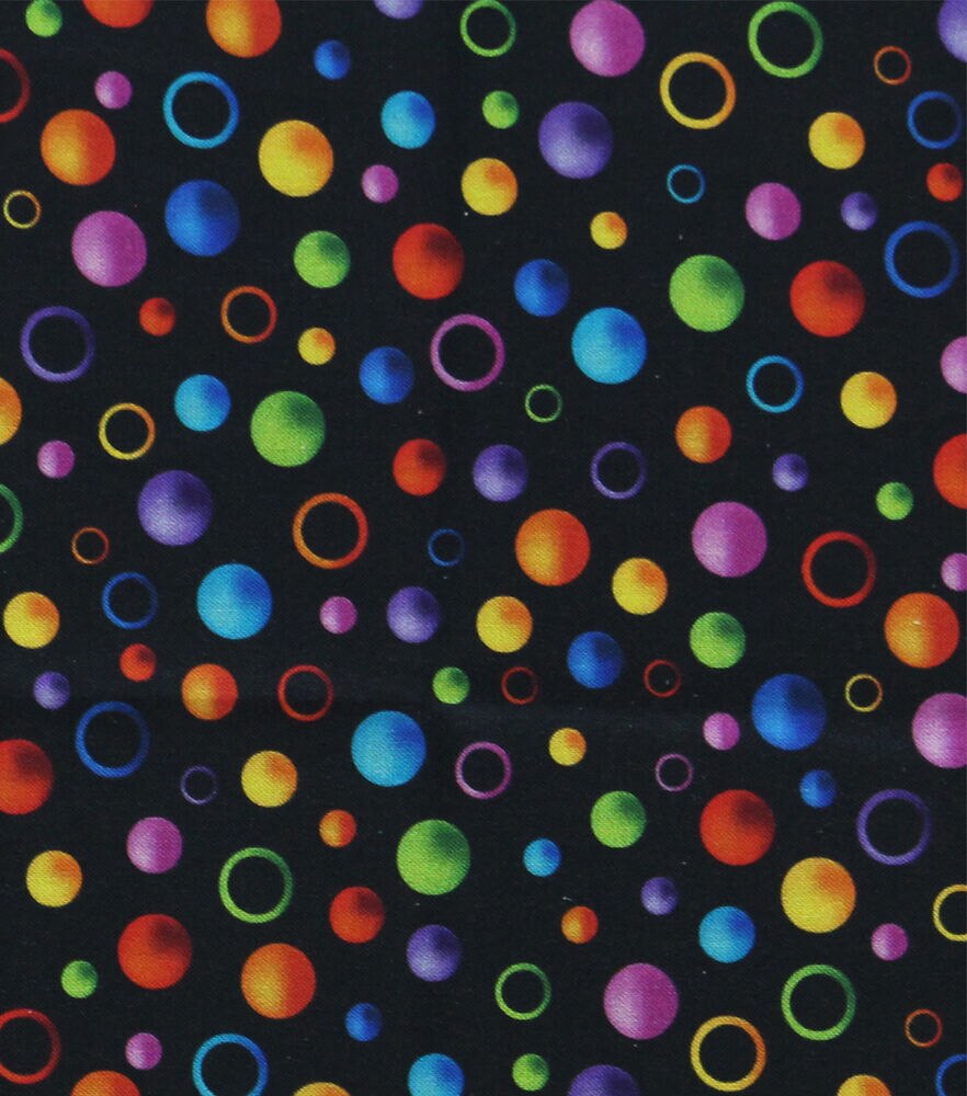 Bubble Dots Quilt Cotton Fabric by Keepsake Calico, Bright Black, swatch, image 1