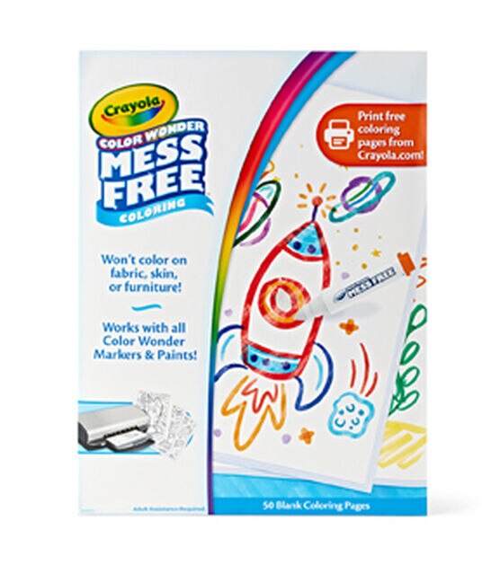 Crayola 50 Sheet Wonder Mess Free Blank Coloring Book Refill Pages