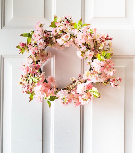 Nearly Natural 24" Cherry Blossom Wreath, , hi-res, image 4