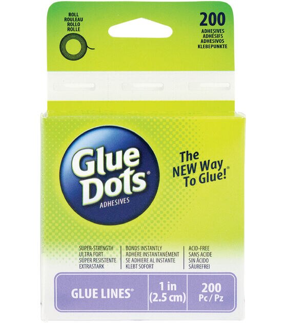 Glue Dots 1" Glue Line Roll 200 Clear Lines