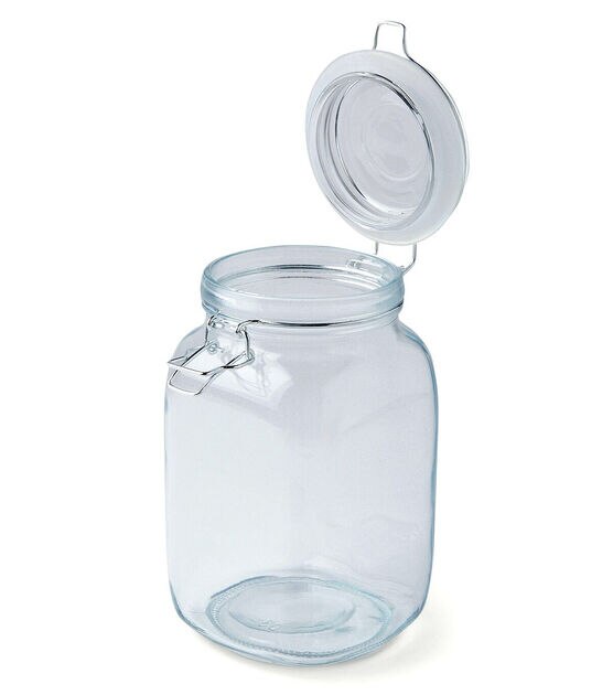 8 Clear Glass Flip Top Square Jar by Park Lane