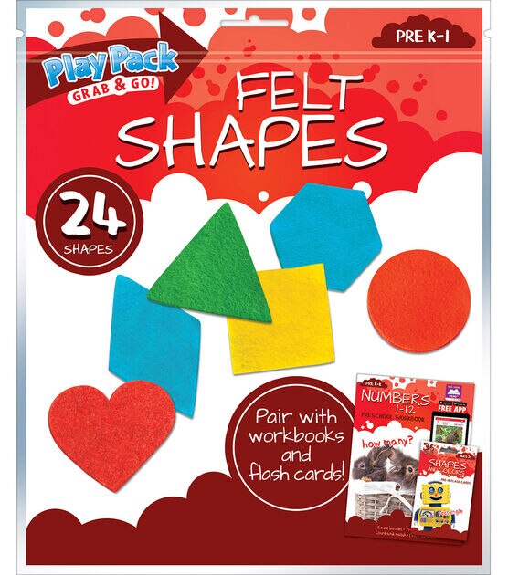 Bendon 24ct Felt Shapes Manipulative Play Pack