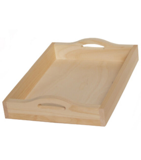 5pcs Wood Square Unfinished Wooden Serving Trays Wood Tray