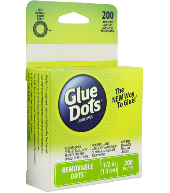 Glue Dots XD22-402 Medium Tack Adhesive Medium Profile Clear 0.5 in Roll