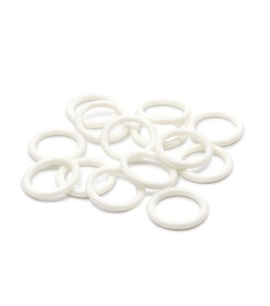 Dritz 3/4 inch Plastic Rings, White, 24 pc