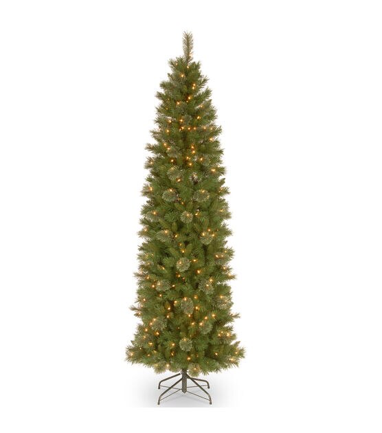 National Tree 6.5' Pre Lit Pine Pencil Slim Christmas Tree JOANN