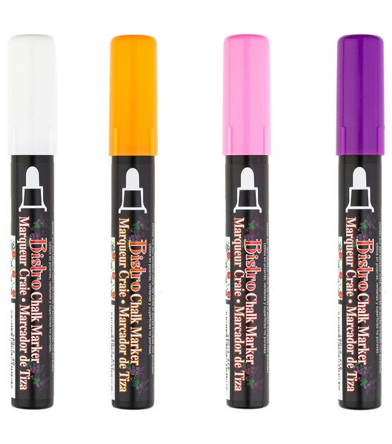 Marvy Uchida Bistro Chalk Markers Fine Point Fluorescent Set Of 4 Markers -  Office Depot