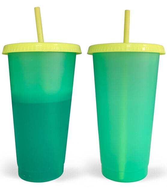 Color Changing Cups Lids Straws, Color Changing Tumbler Straw Set