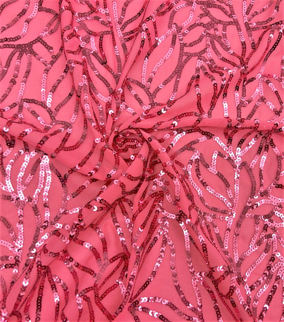 Red Sequined Chiffon - Fabrics & Fabrics