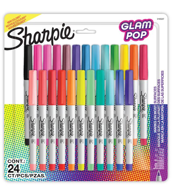 Sharpie Ultra-Fine Point Markers - Glam Pop Colors, Set of 24