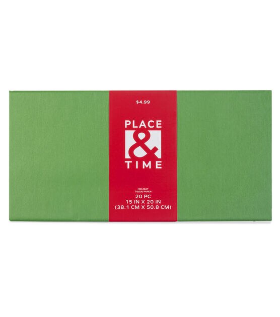 Pack Of 480, Solid Forest Green Tissue Paper 15 X 20 Sheet Half Ream Made  From Post Industrial Recycled Fibers Made In USA 