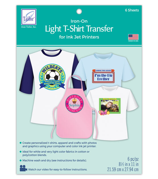 June Tailor Iron-On Ink Jet Transfer Sheets 8.5 X11 10/Pkg-Dark T-Shirt, 1  - Kroger