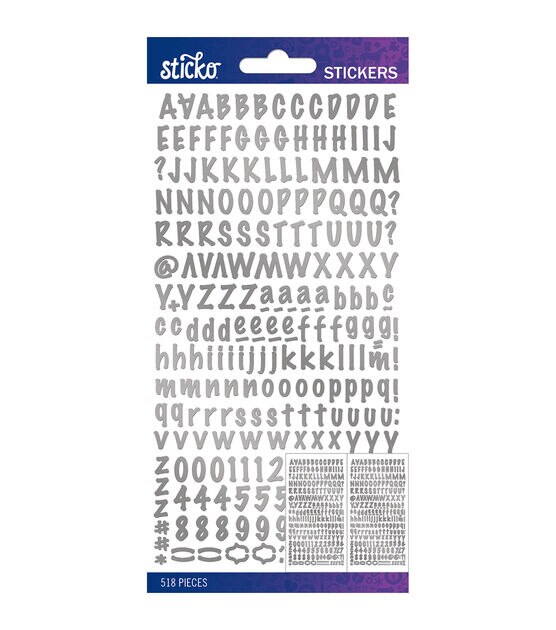 Sticko Stickers Silver Foil Small Alphabet | JOANN