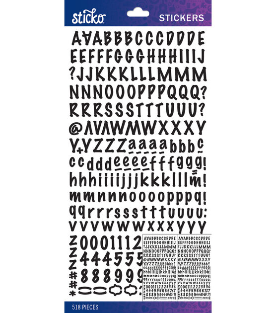 Sticko Black Marker Small Alphabet Stickers