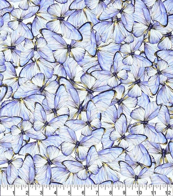 Dreamland Purple Packed Butterfly Premium Cotton Fabric, , hi-res, image 2